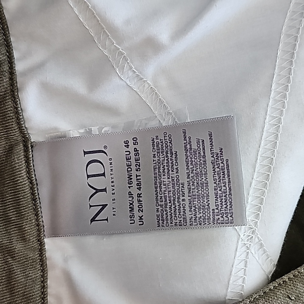NYDJ Olive Green Linen Pants - Picture 6 of 6